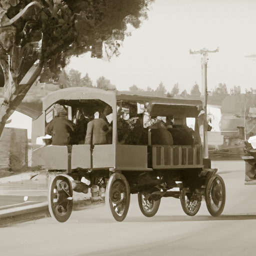 תמונה היסטורית של תחבורה ציבורית מוקדמת ברמת גן