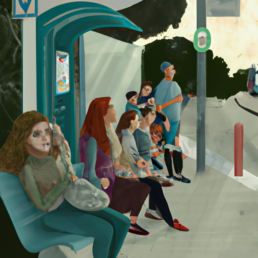 קבוצת אנשים מחכה בתחנת אוטובוס בשבת בישראל