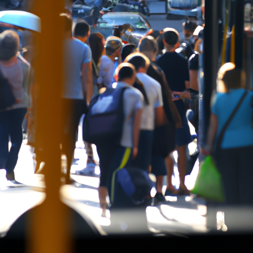 תחנת אוטובוס עמוסה בתל אביב ביום רביעי אחר הצהריים