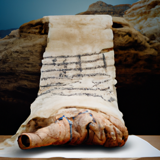 תצלום של אחת ממגילות ים המלח, שנתגלתה במערה ליד עין גדי.