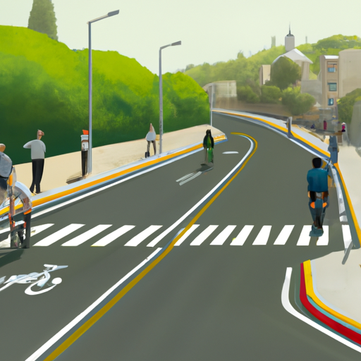 רוכבי אופניים משתמשים בנתיב אופניים ייעודי לצד כביש ירושלים סואן