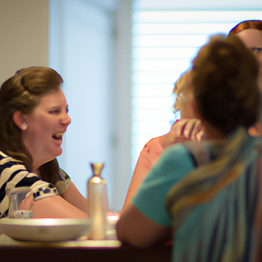 משפחה התאספה סביב שולחן, חלקה סיפורים וצחוקים במהלך ארוחת השבת