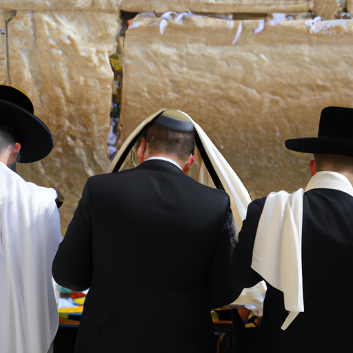 יהודים אורתודוקסים מתפללים בכותל בשבת