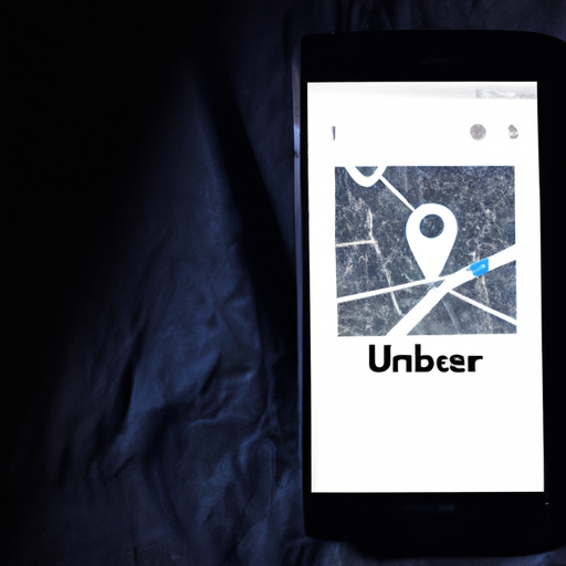 סמארטפון המציג את האפליקציה והמפה של UBER