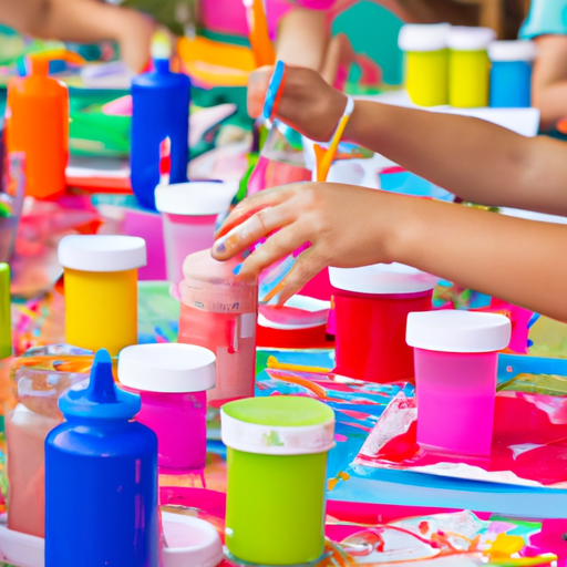 ילדים יוצרים פרויקטי אמנות צבעוניים