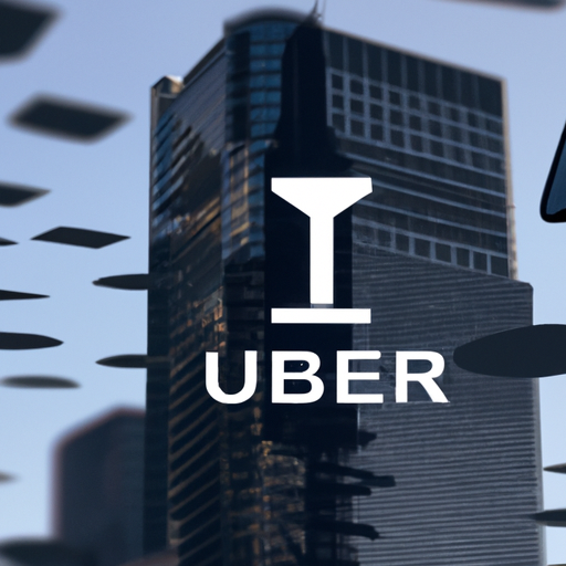 לוגו UBER על רקע גורדי שחקים בעיר