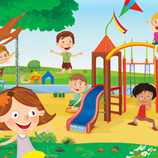 ילדים משחקים ונהנים בפארק חיצוני